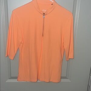 Peach Quarter-Zip Women's Top